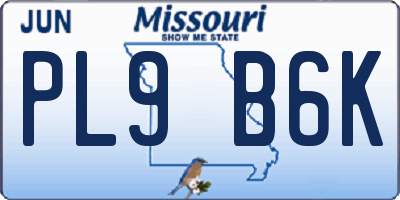 MO license plate PL9B6K