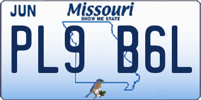 MO license plate PL9B6L