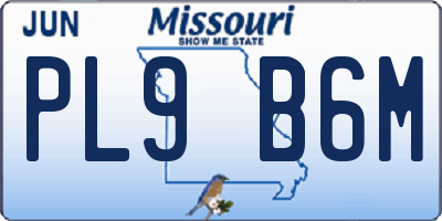 MO license plate PL9B6M