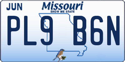 MO license plate PL9B6N