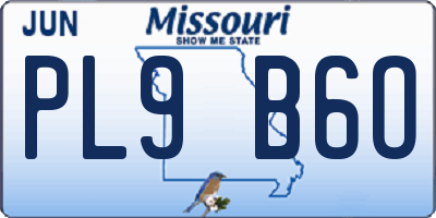 MO license plate PL9B6O