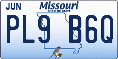 MO license plate PL9B6Q
