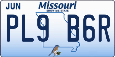 MO license plate PL9B6R