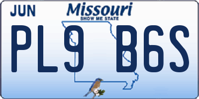 MO license plate PL9B6S