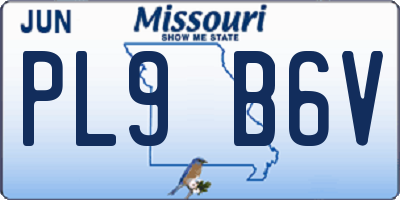 MO license plate PL9B6V