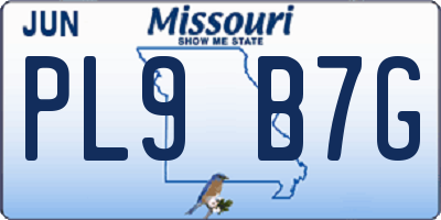 MO license plate PL9B7G