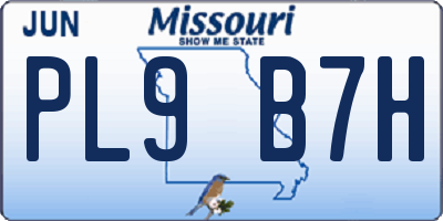MO license plate PL9B7H