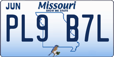 MO license plate PL9B7L