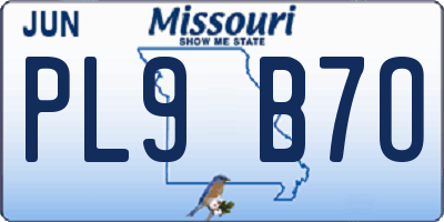 MO license plate PL9B7O