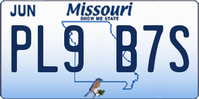 MO license plate PL9B7S