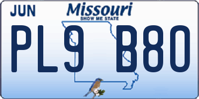 MO license plate PL9B8O