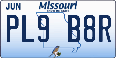 MO license plate PL9B8R