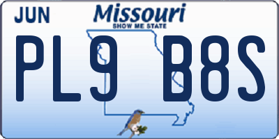 MO license plate PL9B8S