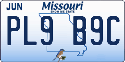 MO license plate PL9B9C
