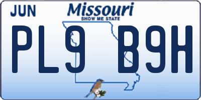 MO license plate PL9B9H