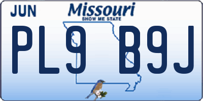 MO license plate PL9B9J