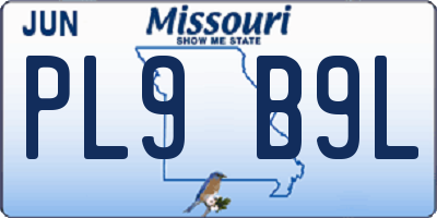 MO license plate PL9B9L