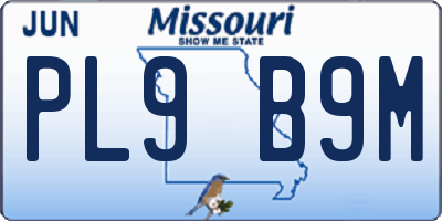 MO license plate PL9B9M