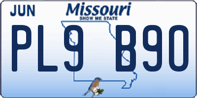 MO license plate PL9B9O