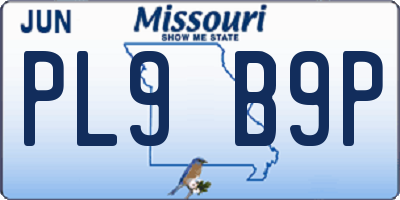MO license plate PL9B9P