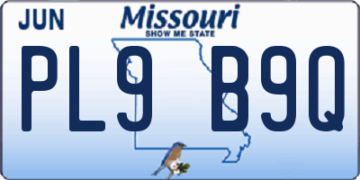 MO license plate PL9B9Q