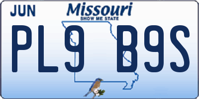 MO license plate PL9B9S