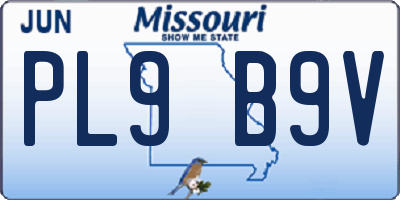 MO license plate PL9B9V