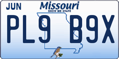 MO license plate PL9B9X