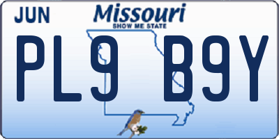 MO license plate PL9B9Y