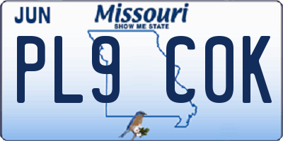 MO license plate PL9C0K