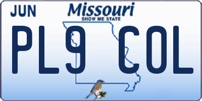 MO license plate PL9C0L
