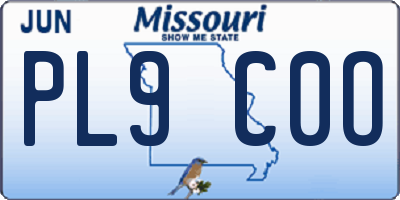 MO license plate PL9C0O