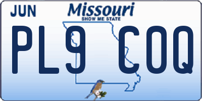 MO license plate PL9C0Q