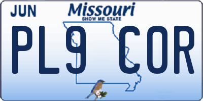 MO license plate PL9C0R