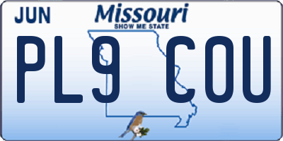 MO license plate PL9C0U
