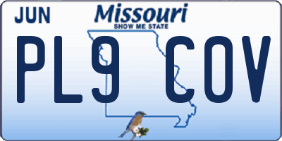 MO license plate PL9C0V