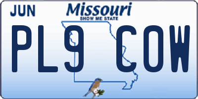 MO license plate PL9C0W