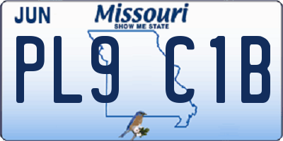 MO license plate PL9C1B