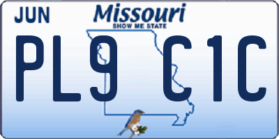 MO license plate PL9C1C
