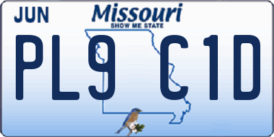 MO license plate PL9C1D