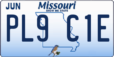 MO license plate PL9C1E