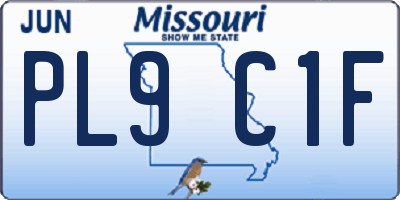 MO license plate PL9C1F