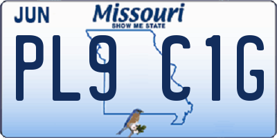 MO license plate PL9C1G