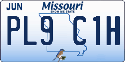 MO license plate PL9C1H
