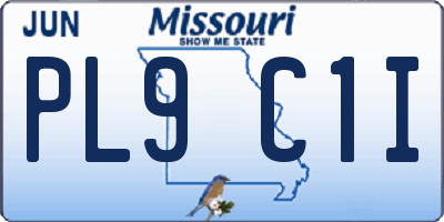 MO license plate PL9C1I