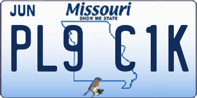 MO license plate PL9C1K