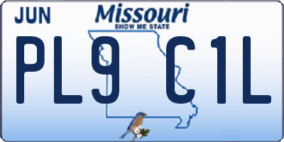 MO license plate PL9C1L