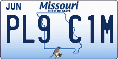MO license plate PL9C1M
