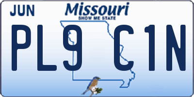 MO license plate PL9C1N