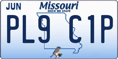 MO license plate PL9C1P